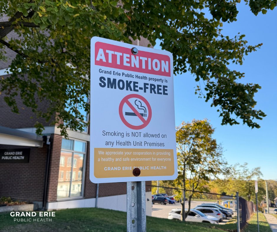 A reminder that, in accordance with the Smoke Free Ontario Act, smoking and vaping is prohibited in many public locations, including enclosed workplaces, school property, and restaurants. To report a public smoking or vaping violation, please call our tobacco enforcement officers