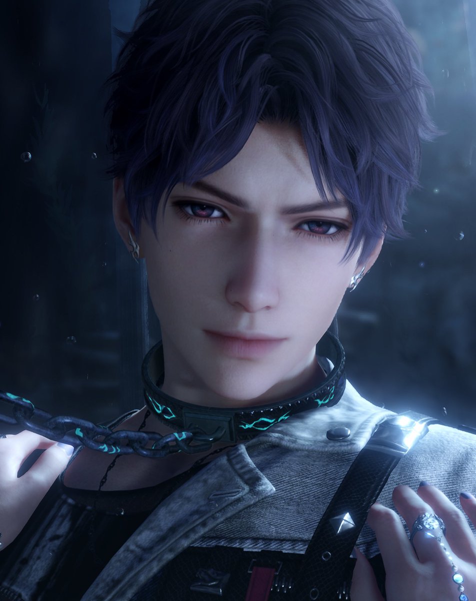 Rafayel's face card is ethereal, insane. The gaze, his smirk, the choker DAMN