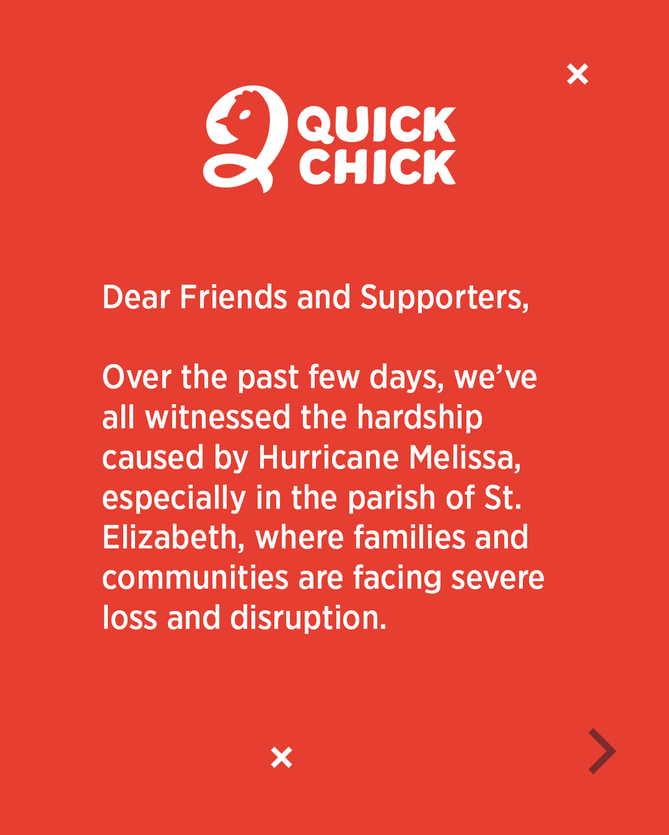 quickchickja's tweet photo. At Quick Chick , we believe that good food and compassion go hand in hand. If you would like to sponsor meals or learn more information , you can contact us at (876)375-1356 or send us an email at conley.salmon@ample-rewards.com.
#QuickChickJa https://t.co/Ra1m44otpg
