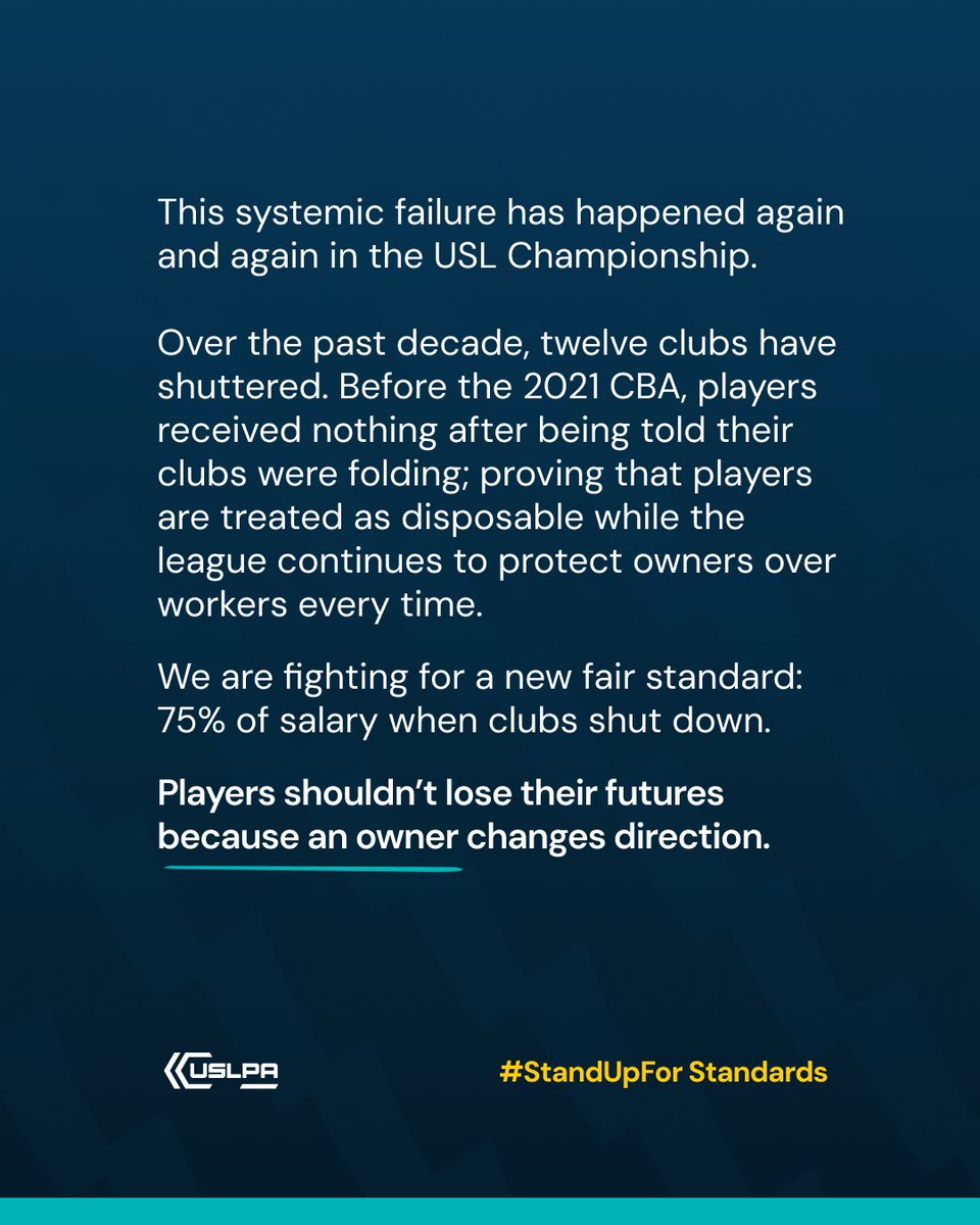 BREAKING: <a href="/NorthCarolinaFC/">North Carolina FC</a> folds ahead of next USL season.

The owner voluntarily shut down the team to focus on another business venture, leaving players with only 2 months’ pay under the CBA.

9 clubs have folded in the last decade. Players deserve better.

#StandUpForStandards