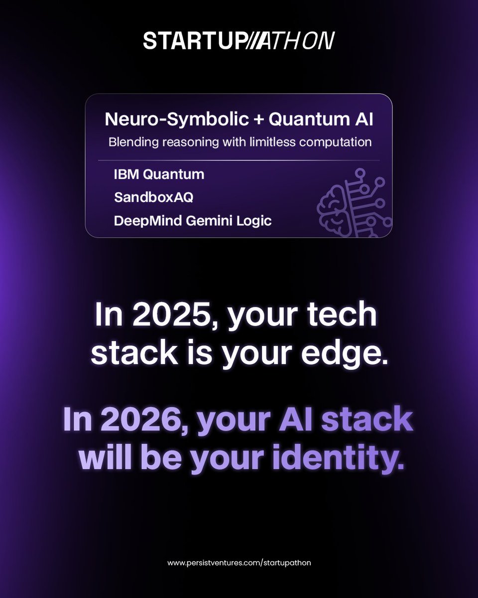 startupathon's tweet photo. The next billion-dollar founders aren’t using AI tools 
they’re building on AI frontiers:
🧠 Generative · 🎬 Multimodal · 🤖 Agentic · 🔋 Edge
📊 Synthetic · 💬 Emotion · 🛡️ Cyber · 🎨 Design
🧩 Neuro-Symbolic · ⚛️ Quantum
#Startupathon #AIFrontier #BuildBold