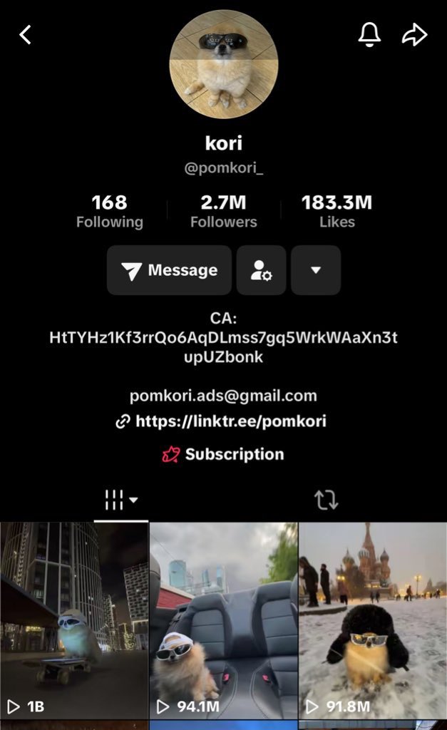 You can’t find another coin with a billion views on one video

$KORI by default is the main runner under the radar atm