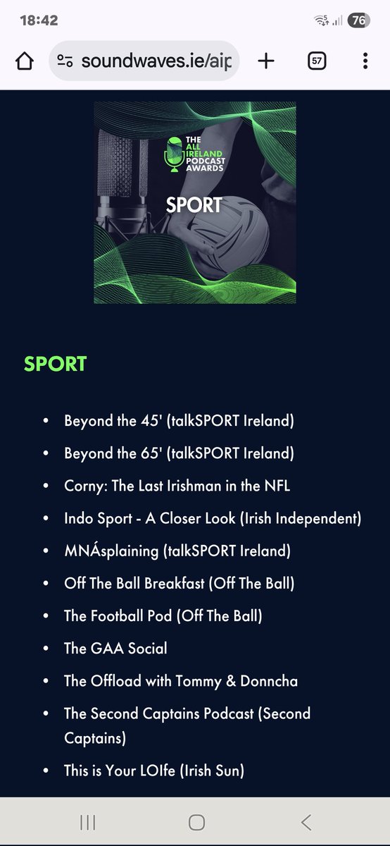Delighted that This Is Your LOIfe has been nominated in the Irish Podcast Awards. A lot of hard work from <a href="/NewsNeil13/">Neil Cotter</a> &amp; <a href="/NicolaBardon/">Nicola Bardon</a> to indulge me taking a trip down memory lane with six fantastic guests and League of Ireland legends. Hopefully more to come.