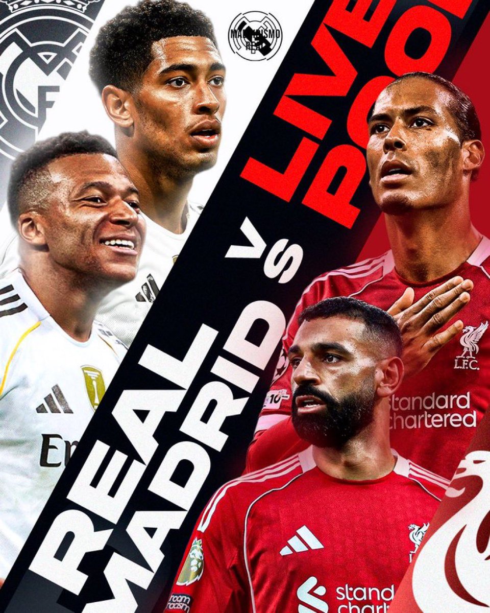 weexsports's tweet photo. ARDA GÜLER İLK 11’DE ✨✨✨

⏰23.00 

LIVERPOOL XI: Mamardashvili; Bradley, Konaté, Van Dijk, Robertson; Gravenberch, Mac Allister; Salah, Szoboszlai, Wirtz; Ekitike.

REAL MADRID XI: Courtois; Fede Valverde, Militao, Huijsen, Carreras; Camavinga, Tchouaméni; Arda Güler, Bellingham, Vinicius; Mbappé.
