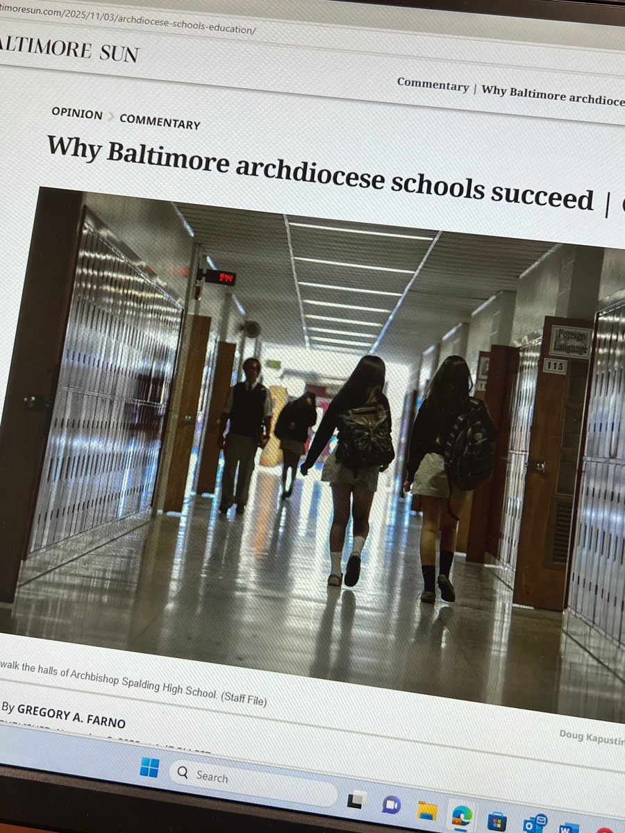 archbalt's tweet image. Read this op-ed in the Baltimore Sun today talking about how Catholic education in Maryland is top-notch and a smart investment in making sure you children or grandchildren get a head start to a great future: baltimoresun.com/2025/11/03/arc…
#education #catholiceducation #archbalt #riseup