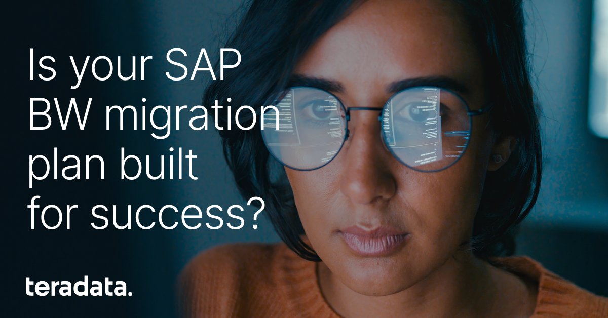 Teradata's tweet image. Only 8% of SAP migrations finish on time. Discover a smarter path with @Teradata VantageCloud. Read more: ms.spr.ly/6014tHHCg