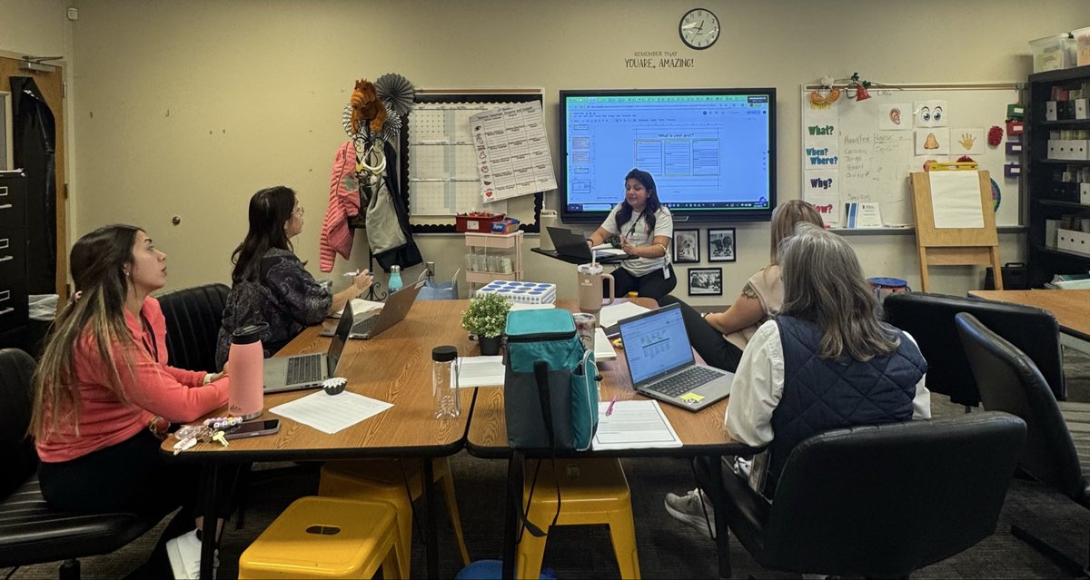 HBE 3rd grade reading team digging into data to further differentiate for students’ needs in writing.