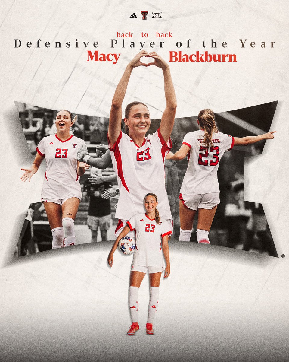 𝐁𝐄𝐒𝐓 𝐈𝐍 𝐓𝐇𝐄 𝐁𝐈𝐆 𝟏𝟐 𝐀𝐆𝐀𝐈𝐍 ‼️

For the second-straight year, Macy has taken home Big 12 Defender of the Year honors! 

#WreckEm | <a href="/Big12Conference/">Big 12 Conference</a>
