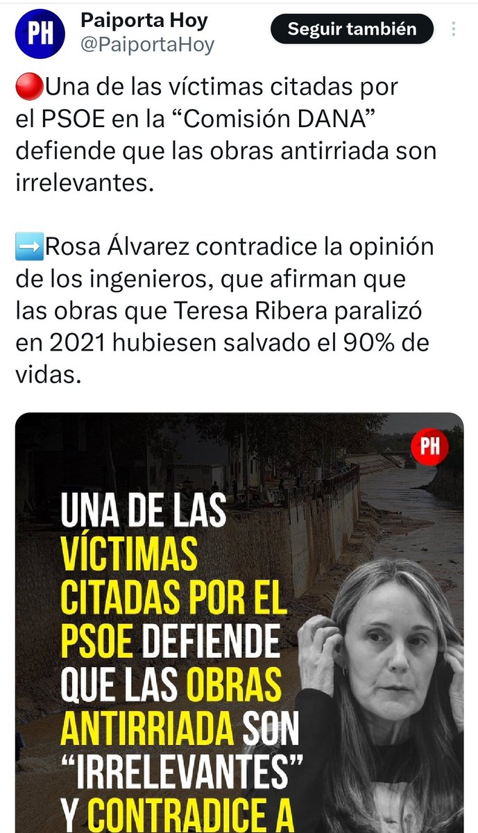 El perfil <a href="/PaiportaHoy/">Paiporta Hoy</a> és obra del <a href="/pp_paiporta/">Partido Popular Paiporta</a>. Escampen bulos i odi. Un frau. Propaganda partidista disfressada de mitjà de comunicació. Hui travessen l'última frontera: assenyalar, criminalitzar les víctimes. No va ser suficient amb abandonar-les mentre s'ofegaven. Miserables!