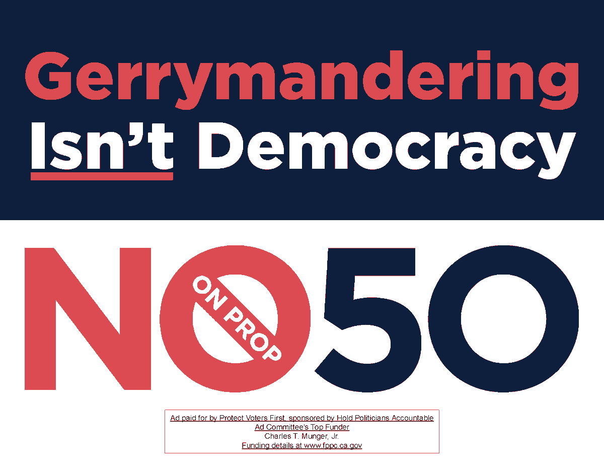No on Prop 50 – Protect Voters First tweet media