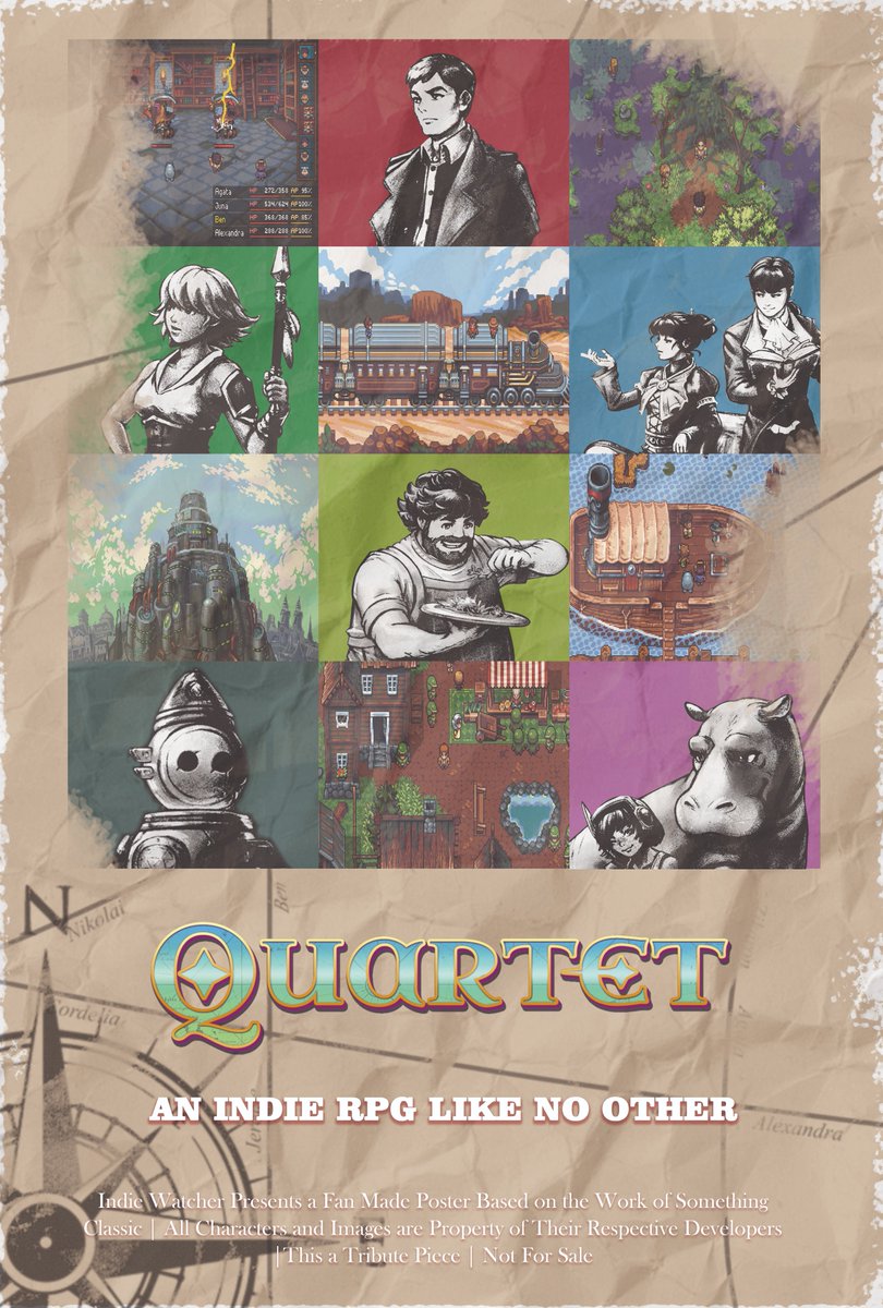 I didn't have much time to play demos this week, to be honest. But I've been playing Quartet by <a href="/SomethingClassc/">Something Classic</a> and I wanted to make a small tribute to it. I'm not an artist, but I hope you like it

#indiegame