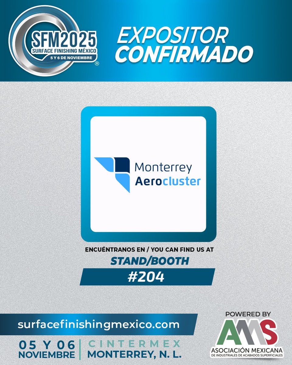 ¡Mañana arrancamos en Surface Finishing México! ✨

 Ven al stand #204 y descubre cómo estamos elevando los estándares de la industria aeroespacial.

Conócenos: zurl.co/SJPoo