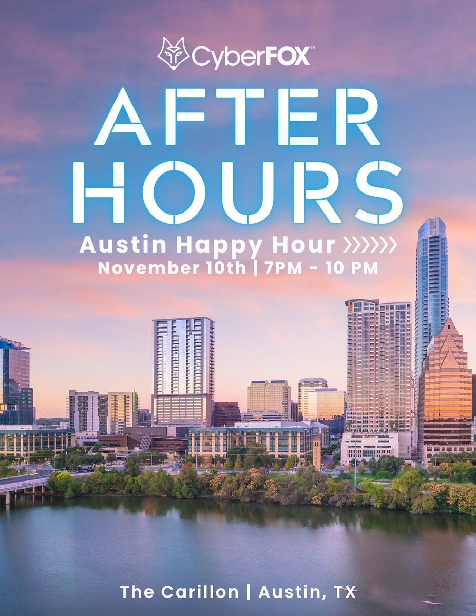 Austin, TX! Our After Hours event is right around the corner on November 10th at The Carillon from 7 - 10 PM.

It’s all about connecting the IT community beyond the 9–5. 🦊

Register here: bit.ly/3LGOMkl