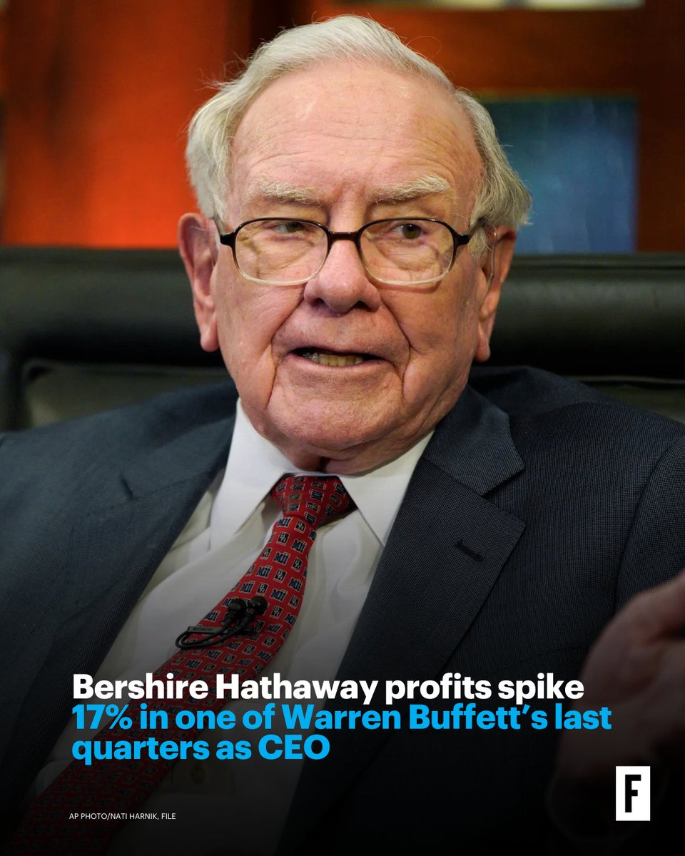 The profits of Warren Buffett‘s company improved 17% this year as Berkshire Hathaway prepares for the legendary 95-year-old investor to relinquish the CEO title. trib.al/S8f8Rvu