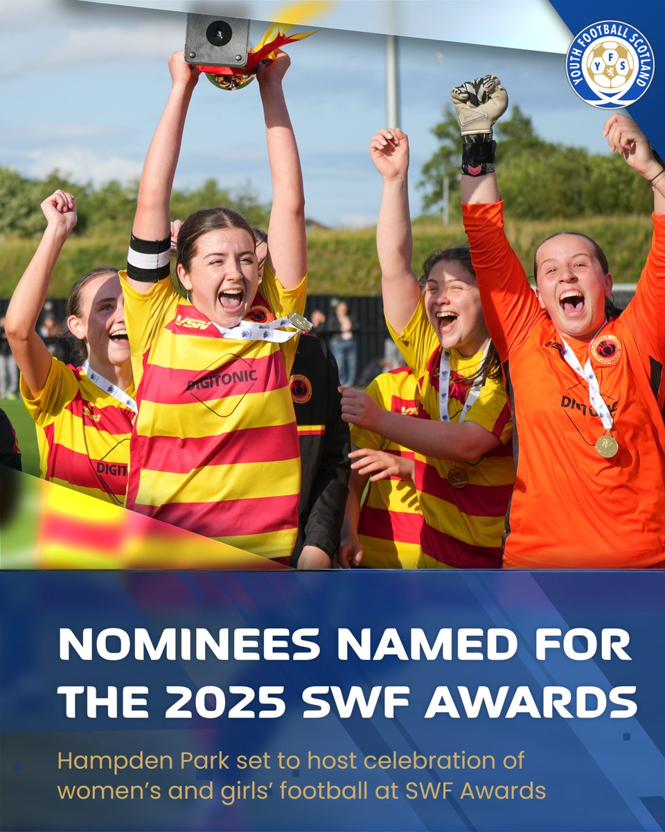 𝗙𝗘𝗔𝗧𝗨𝗥𝗘 ✍️

The 2025 Scottish Women’s Football Awards celebrate excellence across every level of the women’s and girls’ game, from grassroots volunteers to elite players.

𝙇𝙖𝙪𝙧𝙖 𝙉𝙞𝙘𝙤𝙡𝙨𝙤𝙣 𝗿𝗲𝗽𝗼𝗿𝘁𝘀 ▶️ yfs.news/swfawardnoms25…