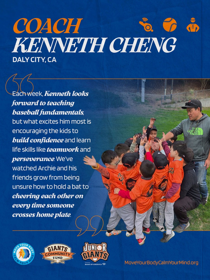 The CA Coaches Challenge is helping youth coaches across the state become better leaders &amp; role models for young athletes.

Our partnership with <a href="/juniorgiants/">GiantsCommunityFund</a> is training Californians like Coach Kenneth Cheng to empower kids with skills on &amp; off the field.