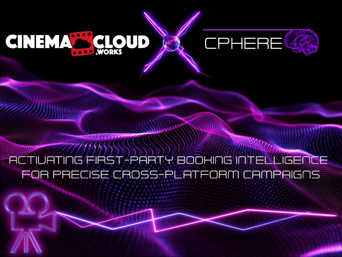 CphereAI's tweet photo. 🎬 CinemaCloudWorks + Cphere 🔮

A fusion of theatrical booking data and AI-driven digital marketing.

Connecting real-time bookings with AI-powered cross platform media activation so every impression aligns with where audiences can take action.

#Cphere #AdTech #FilmMarketing https://t.co/FoxZeCd4Ex