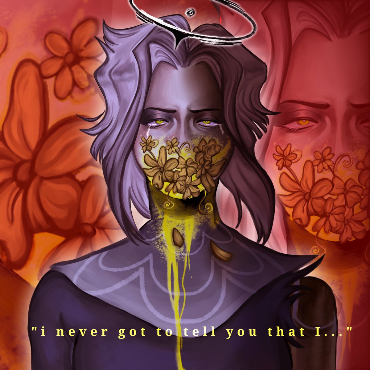 Sugarrifiic's tweet photo. "Hanahaki is a disease in which flowers bloom in the lungs as a result of unrequited love... ❀"
#HazbinHotel #HazbinHotelFanart #hazbinhotelseason2 #lutehazbinhotel #guitarspear #angst #fyp https://t.co/q3kd8ajxMc