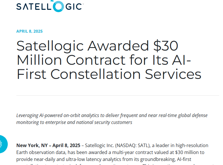 loco_dela_bolsa's tweet photo. $SATL #Satellogic #Maxar #Lanteris #Vantor Maxar / Lanteris sale - My 2 cents.
The facts:
✅2024/12/11: Maxar and SATL signed partnership (+ info in my feed)
✅2025/04/08: SATL announced USD 30M contract for AI new constellation, state of the art, confidential counterparty. https://t.co/0OxpTx2GMB