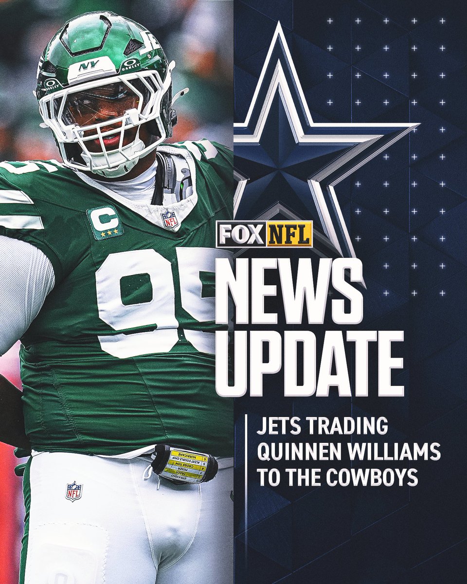 The #Jets are trading DT Quinnen Williams to the #Cowboys, per <a href="/JayGlazer/">Jay Glazer</a>