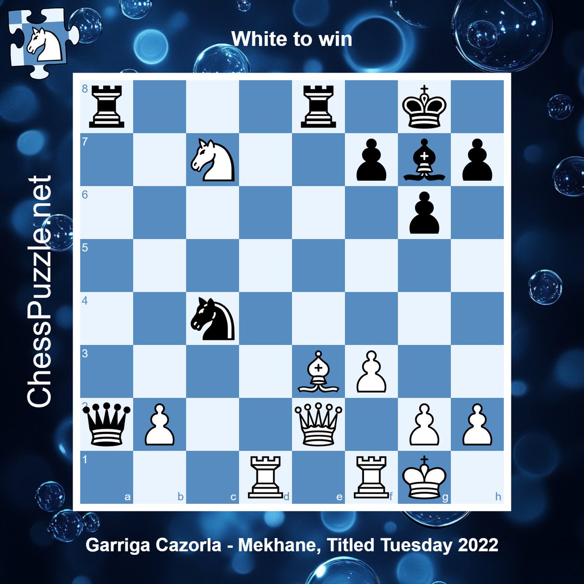 Daily #chess puzzle on Titled Tuesday: chesspuzzle.net/Puzzle/530290