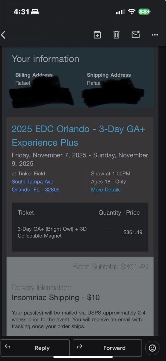 CL1NKS's tweet photo. Need sold asap! Overnight shipping. 
3DAY GA+ &amp; magnet
#edc #EDCgear #edcorlando #orlando #edcorlando2025 #edccommunity https://t.co/PENQC5qV6c