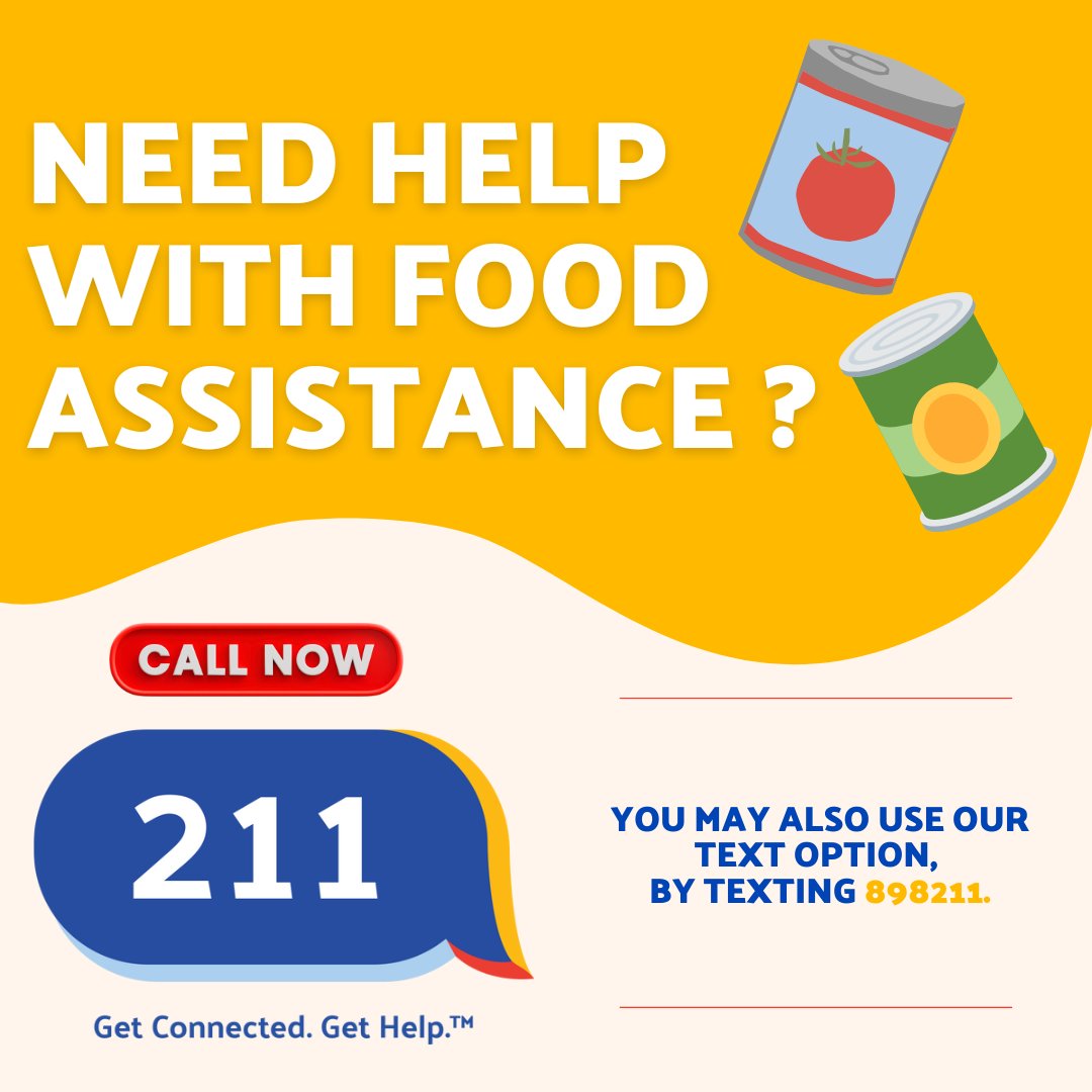 Need help with food assistance? 🍎 Call 2-1-1 or visit kentucky211.org
 to connect with local food pantries, meal programs, and resources. You can also text 898211 (where available).