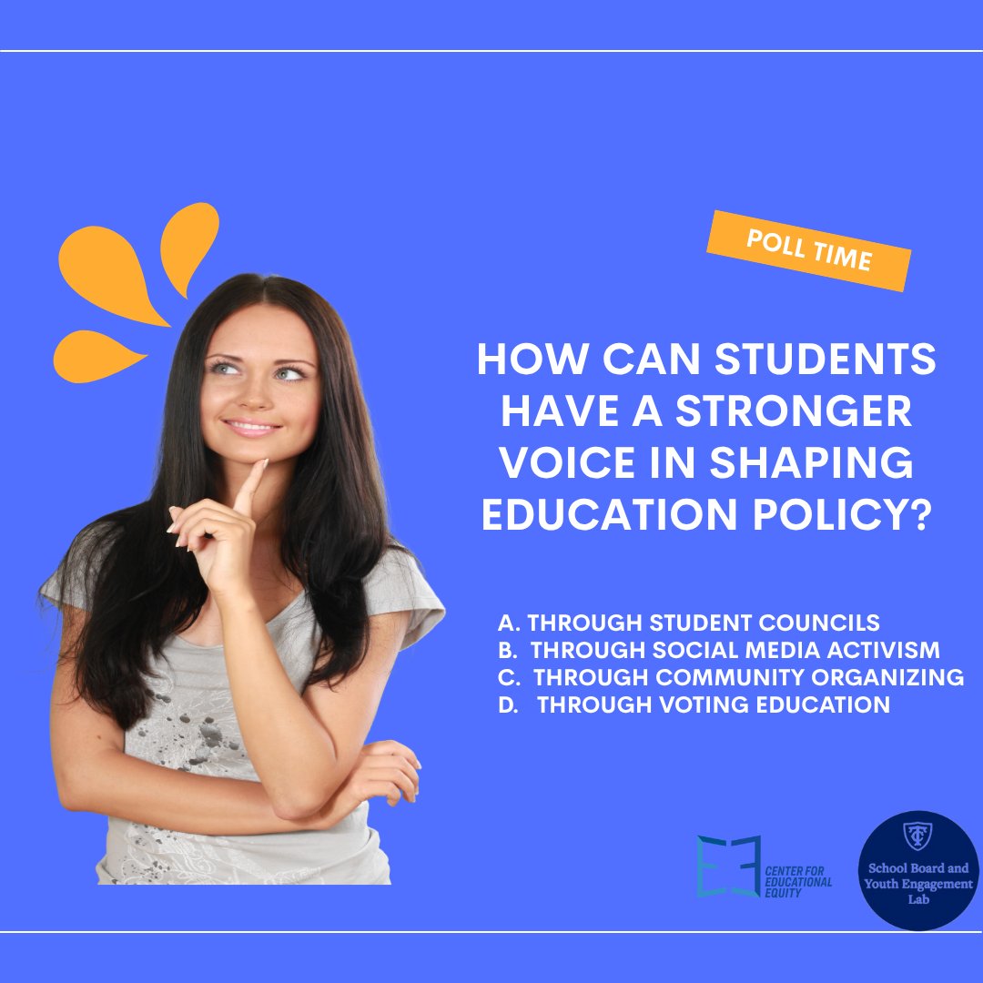 EduEquity's tweet photo. 🗳️ #ElectionDay NYC!
What education issue matters most — segregation, special ed, early learning, or G&amp;T?
Share your voice below 💬
#PollTime #StudentVoice #YouthEngageme https://t.co/i85qic72V9