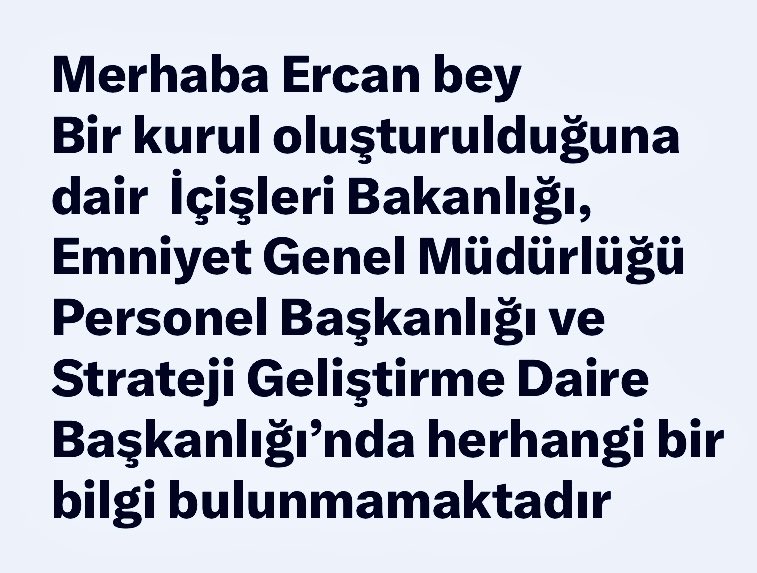 ErcanSeki's tweet photo. Cumhurbaşkanlığında polisler için kurul murul oluşturulmadığını Beştepe’deki çok sağlam kaynaktan teyit ettikten sonra yazdım

İyice emin olmak için bir kez de @TC_icisleri Bakanlığındaki üst düzey yetkiliden sordum

Verilen cevap Beştepe’dekinden  çok da farklı değil maalesef👇 https://t.co/wjbFGfIusb