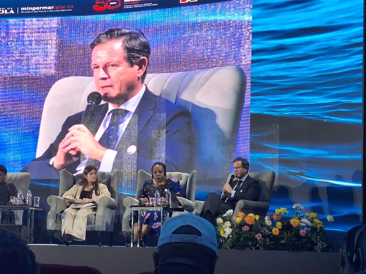 CEPESCA's tweet image. Evolución positiva stocks, potencial transformación azul 🌊e importancia equilibrio entre conservación, uso sostenible recursos y seguridad alimentaria centran intervención de nuestro secretario gral, Javier Garat, en sesión plenaria #CIPAS 2025, que se celebra en #Luanda #Angola