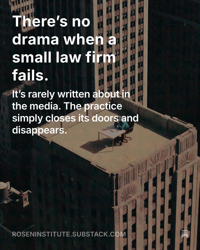 Small law firms often fail when there was a clear path to growth. These are the most common 7 reasons I've seen for why it happens.
open.substack.com/pub/roseninsti…