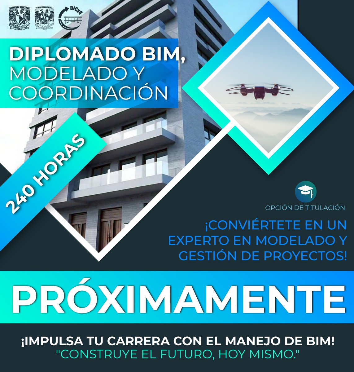 Si te interesa actualizarte en metodología BIM y formar parte de una generación que transforma la Ingeniería con tecnología, ¡mantente atento!. 👀

Estamos preparando la nueva edición del Diplomado.
Próximamente revelaremos todos los detalles en nuestras redes oficiales.
