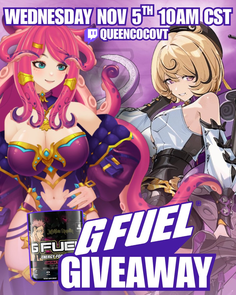 🐙Whats Better than Yidhari release? 🧐
🐙YIDHARI RELEASE WITH GFUEL🔥
Come by stream tomorrow for a chance to win some disc-drive grinding fuel as I play through the new update ft fellow tentacle waifu 🥰 #vtuber #ZenlessZoneZero #Yidhari #envtuber #twitch #gfuel