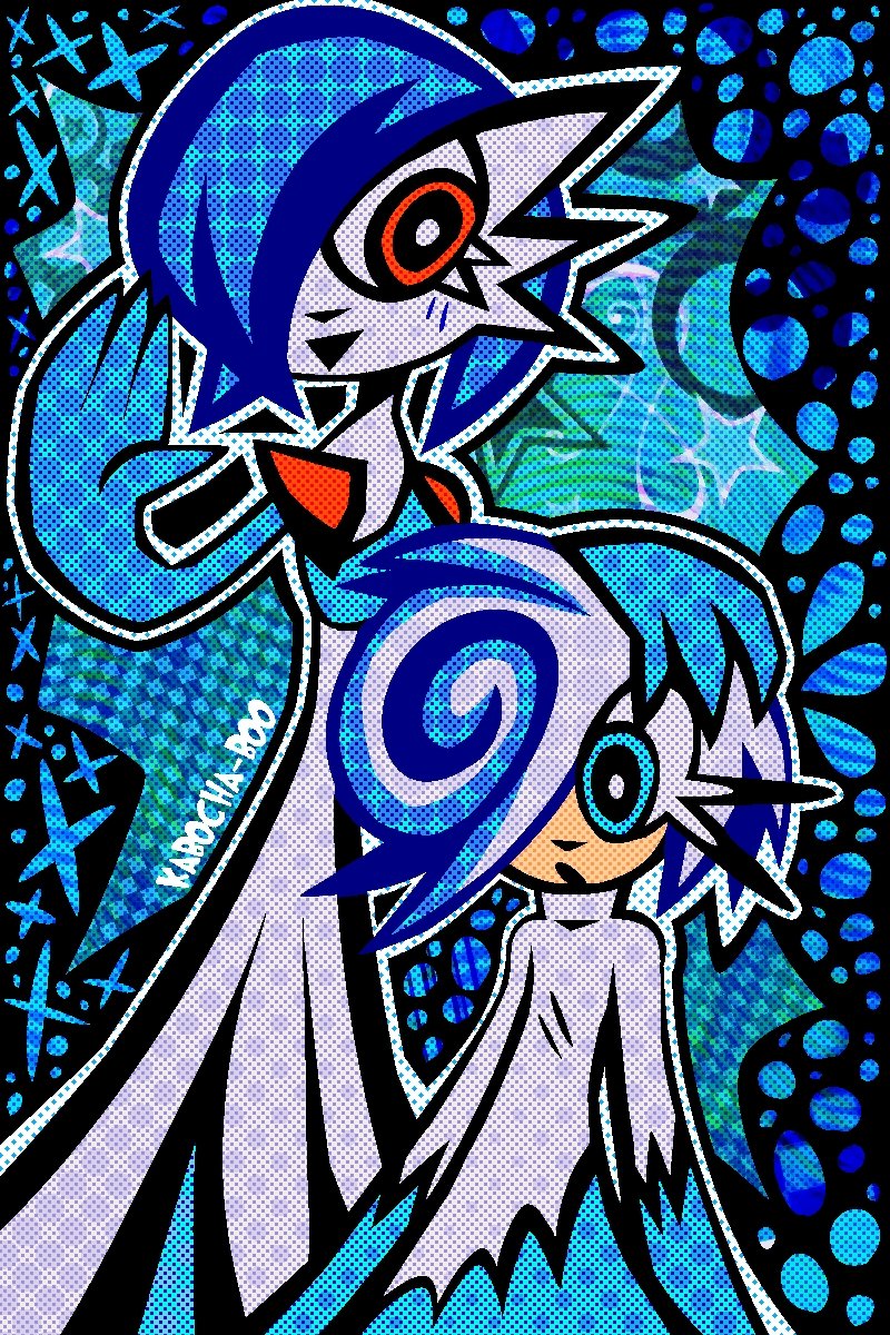 Shiny Gardevoir &amp; Sage Robotnik!! They look so similar! 🩵💙🩵💙///
#PokemonLegendsZA 
#PokemonFanArt 
#SonicTheHedgehog