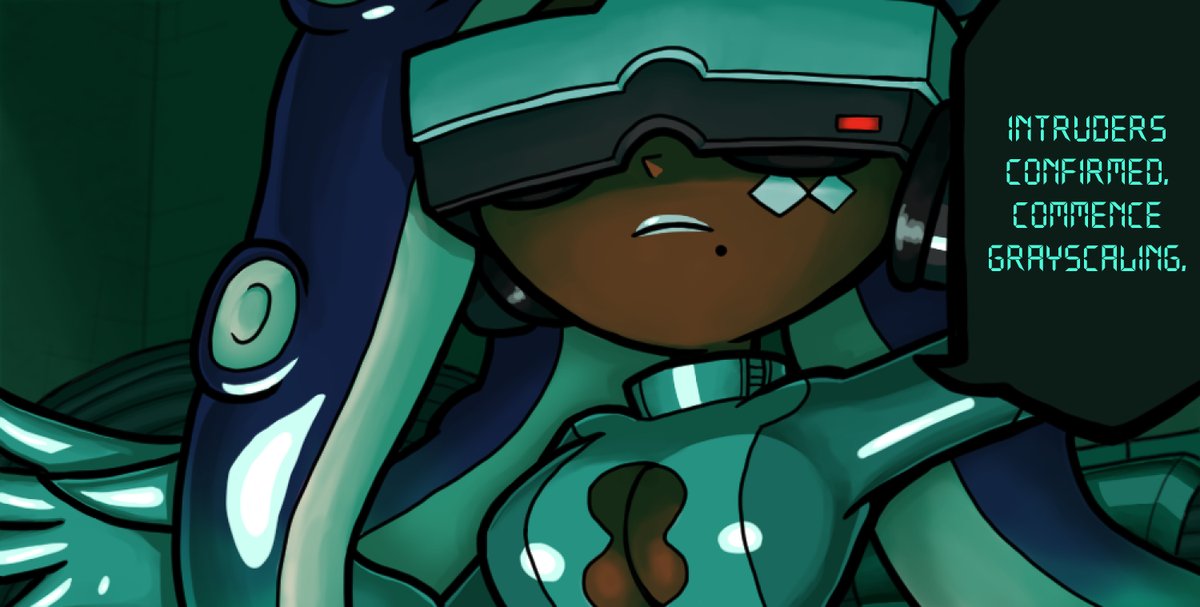 Repost of this Marina Agitando panel I coloured in from the Splatoon manga