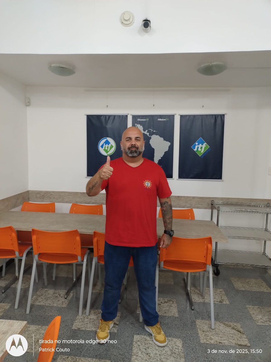 #Brasil 🇧🇷 Recebemos a visita de Patrick Couto, Diretor Vice-Presidente do SETTA-PAR (Sindicato dos Trabalhadores em Transportes Marítimos e Fluviais, Empregados Terrestres de Empresas Aquaviárias, Agências Marítimas e Atividades Afins do Estado do Paraná), e foi recebido por