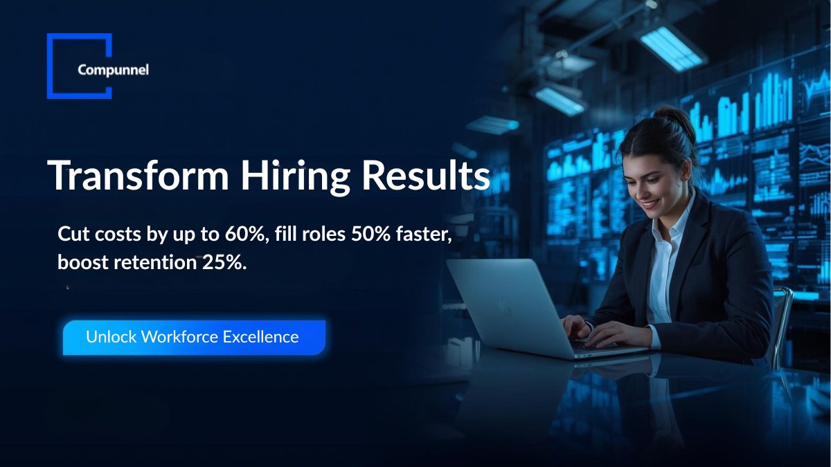 Compunnelinc's tweet image. KPI snapshot: 40–60% lower cost-per-hire, 30–50% faster time-to-fill, 25% higher retention, hiring that moves the needle. 
hubs.li/Q03Rxfn80
#Compunnel #Talent #HiringSolution