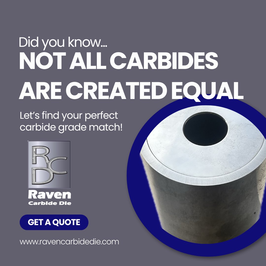 carbidedies's tweet image. ⚙️ Did you know? Not all carbide grades are created equal! Grain size and cobalt content determine how your die performs under stress, heat, and wear. ravencarbidedie.com/carbide-grade-…
#CarbideKnowledge #ColdFormDies #ToolingTips #PrecisionEngineering