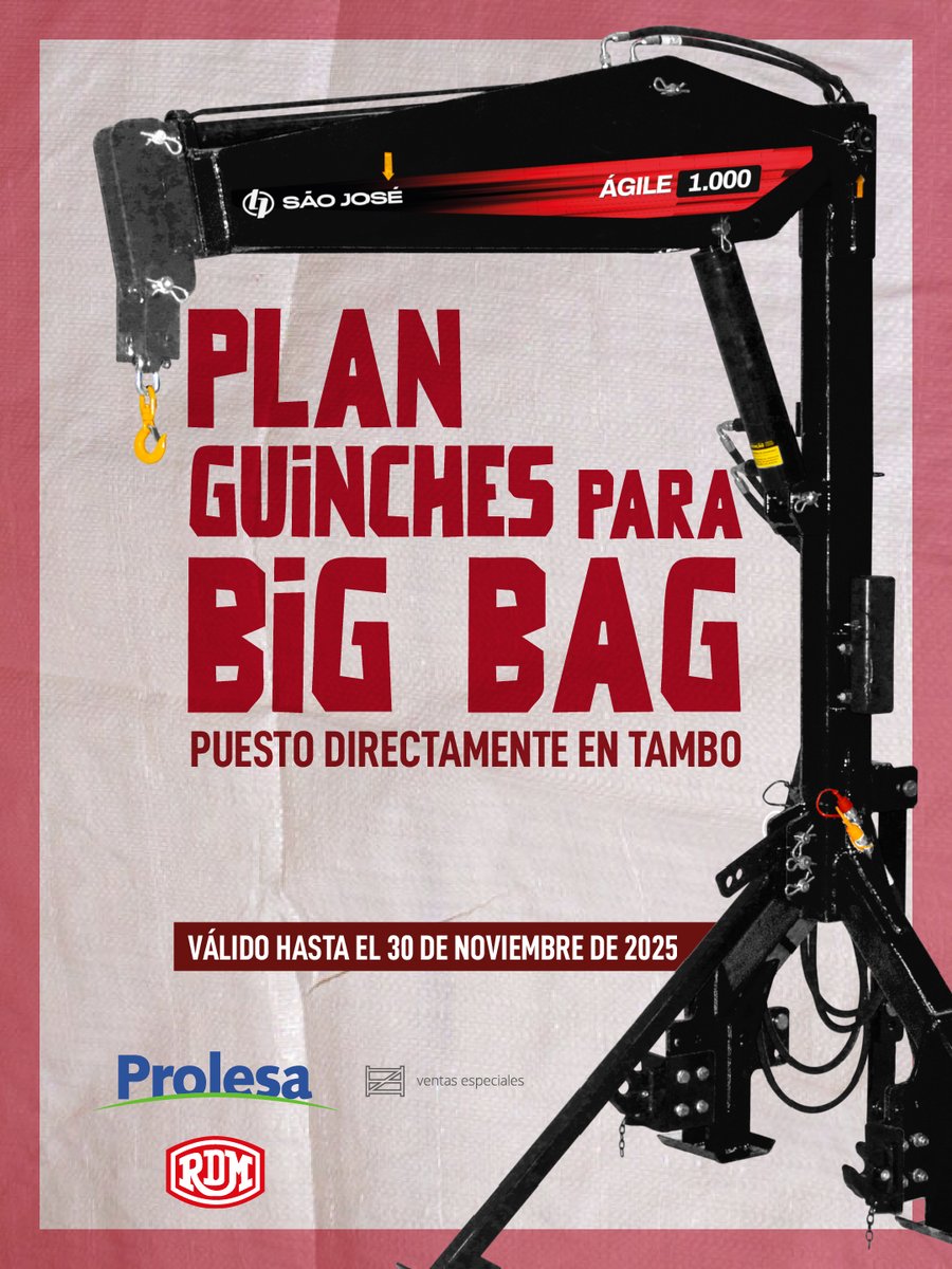 👉 Nuevo Plan de Guinches para Big Bag.
Garantice seguridad y eficiencia en el manejo de fertilizantes con bolsones para Big Bag.
Acceda a guinches SAO José a precios especiales.
📲 Más info en prolesa.com.uy