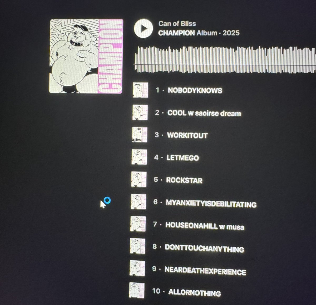 CHAMPION comes out on friday ♥️

- best musician u never heard of