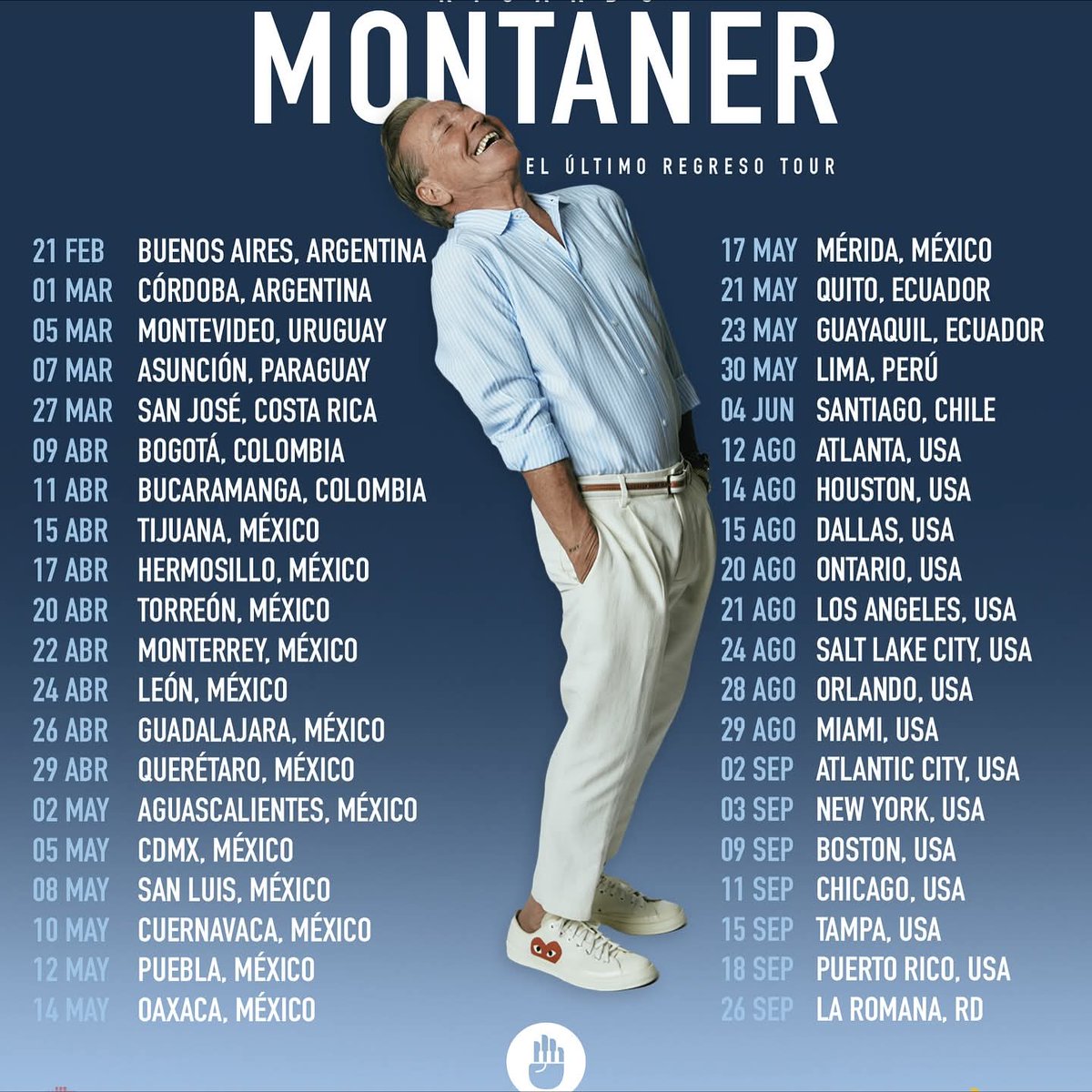 MundoChannels's tweet image. Ricardo Montaner estará de vuelta el próximo año con "El Último Regreso Tour" 

Te dejamos las ciudades y fechas.

#RicardoMontaner