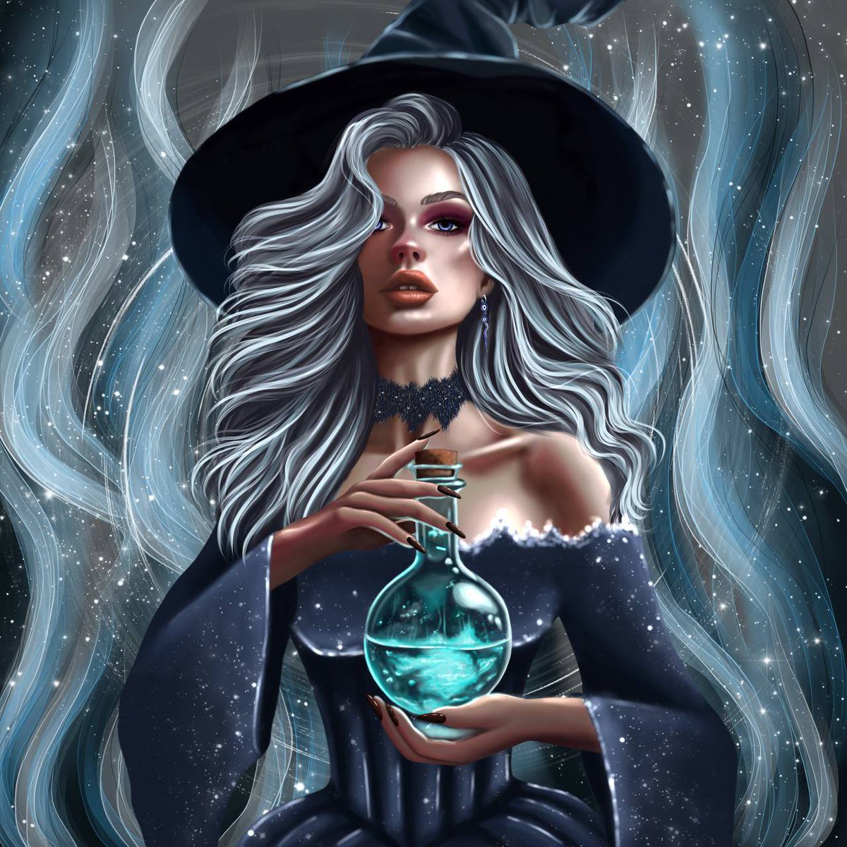 Ruzunka_arts's tweet photo. Immerse yourself in the world of dark magic 🩵 https://t.co/PMtS7Af246