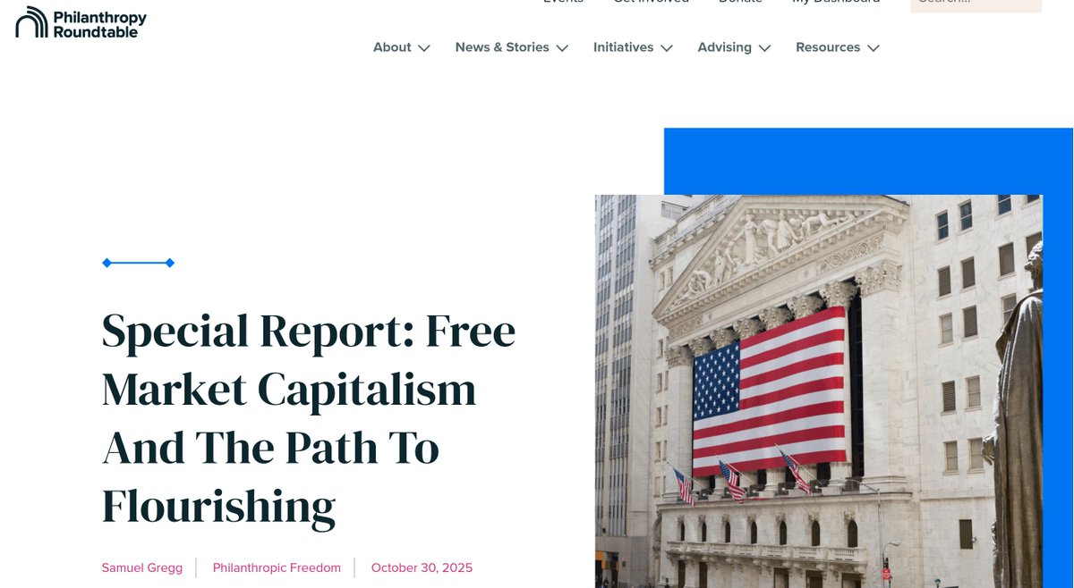 DrSamuelGregg's tweet image. #Capitalism and #freemarkets improve the human condition in ways that go far beyond the #economy. Or so I argue in this @PhilanthropyRnd special report. #philanthropy #civilsociety #ruleoflaw #freedom⬇️
philanthropyroundtable.org/resource/speci…