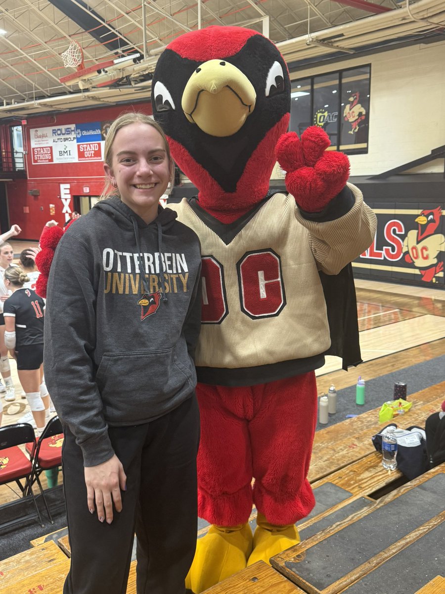 AlainaParr2028's tweet photo. I had a great time watching the Otterbein vs. Heidelberg match! Great win for the Cardinals!! @OtterbeinVB https://t.co/zaHmD6q7ug