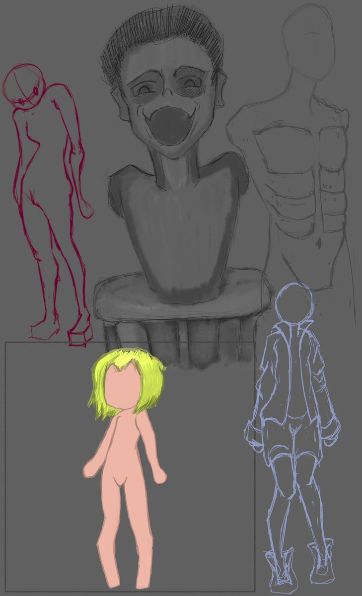 TaglessID's tweet image. Personal studies from my &quot;Digital Sketch Book&quot;.
My biggest issue has been, my digital works don&apos;t feel like anything to me. 
They aren&apos;t real, they don&apos;t exist.
Not like pen and paper.
Trying to get past that.
Little bits at a time.