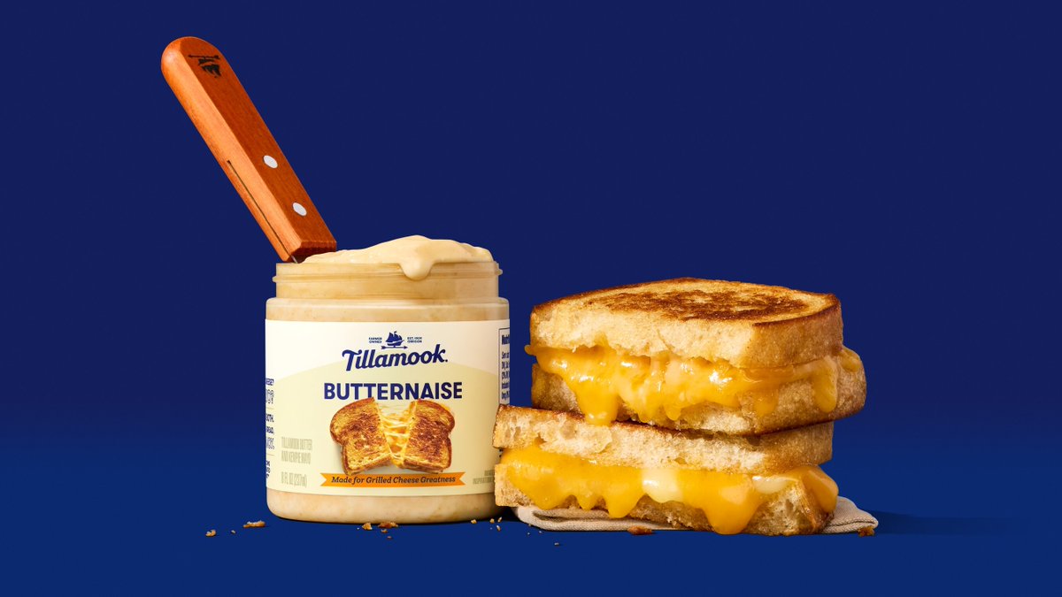 Christaemmer's tweet photo. Butter or mayo? Tillamook says both! 🥪 Their new “Butternaise” collab with KEWPIE might just change the grilled cheese game. https://t.co/NixqBWStkw https://t.co/xqQnn9nQ7q