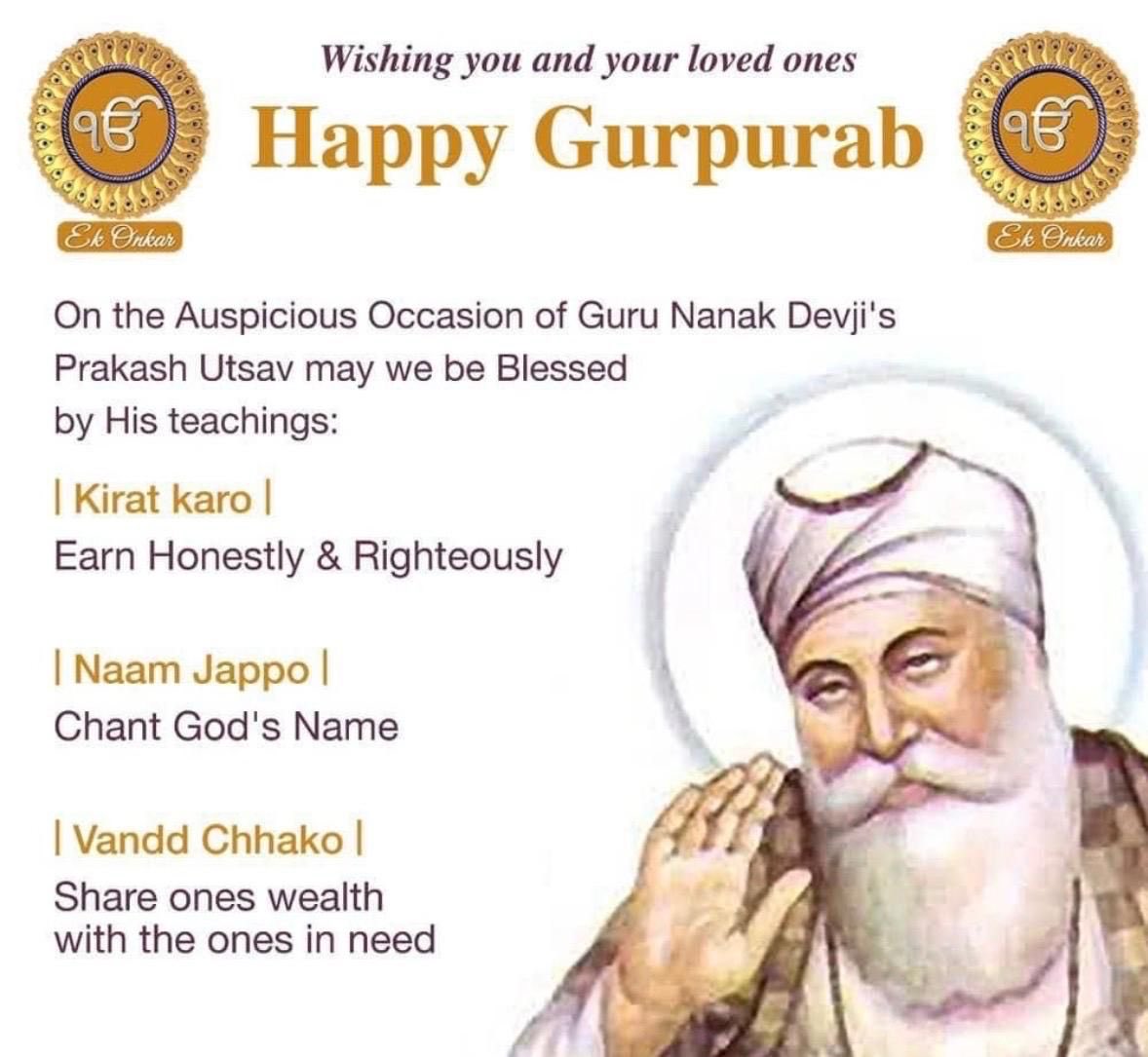 bhushan_gyan's tweet photo. Greetings on the occasion of Guru Nanak's Jayanthi. May we imbibe his teachings in our lives for joy, happiness &amp; peace. https://t.co/Ml9q54nVdf