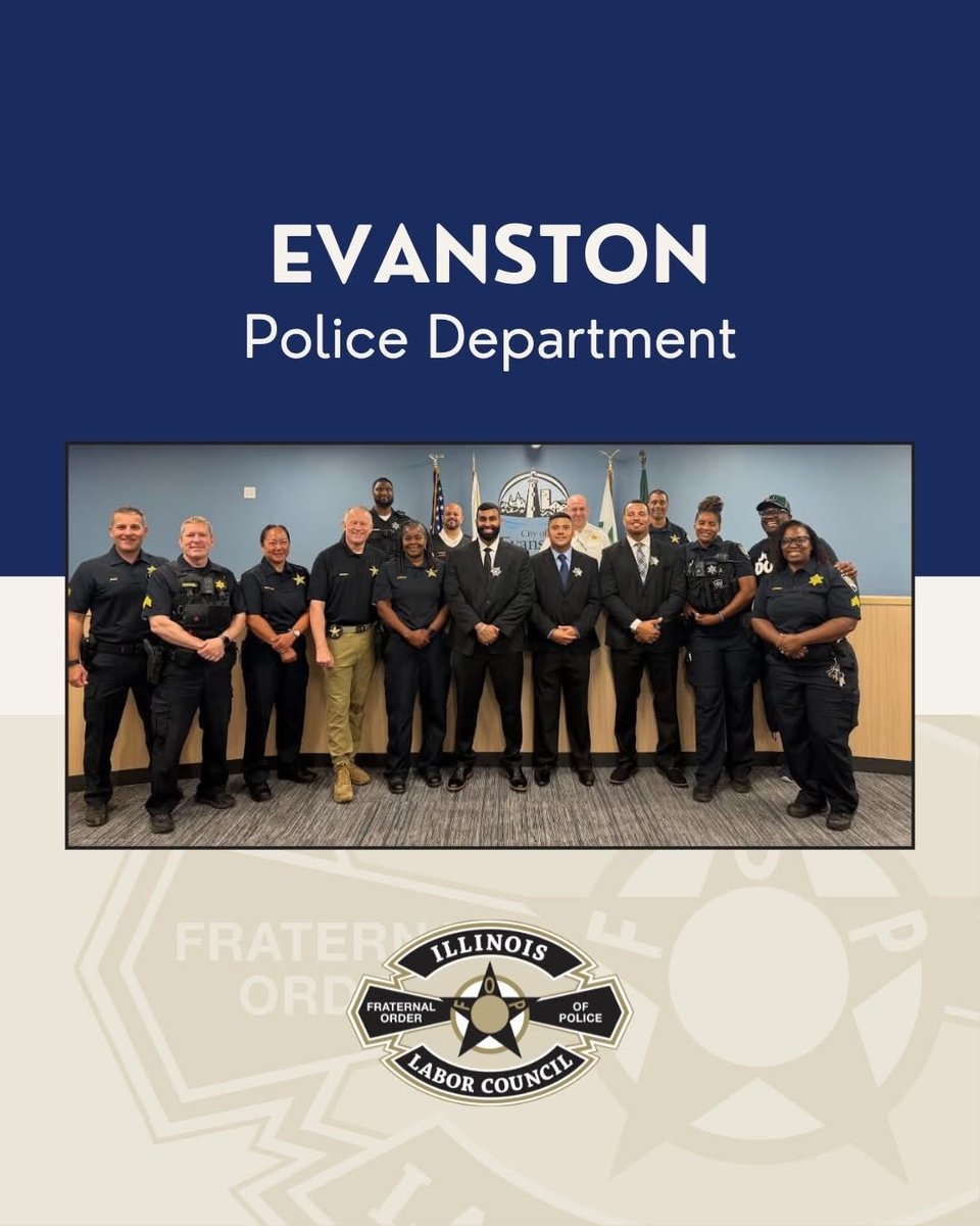 We are celebrating with our members at Evanston PD, as they welcome three new officers to their department! 🥳 Please join the department in congratulating Officer Vinay Vellookunnel, Officer Ivan Ramirez, and Officer Anthony Townsend on being officially sworn in.