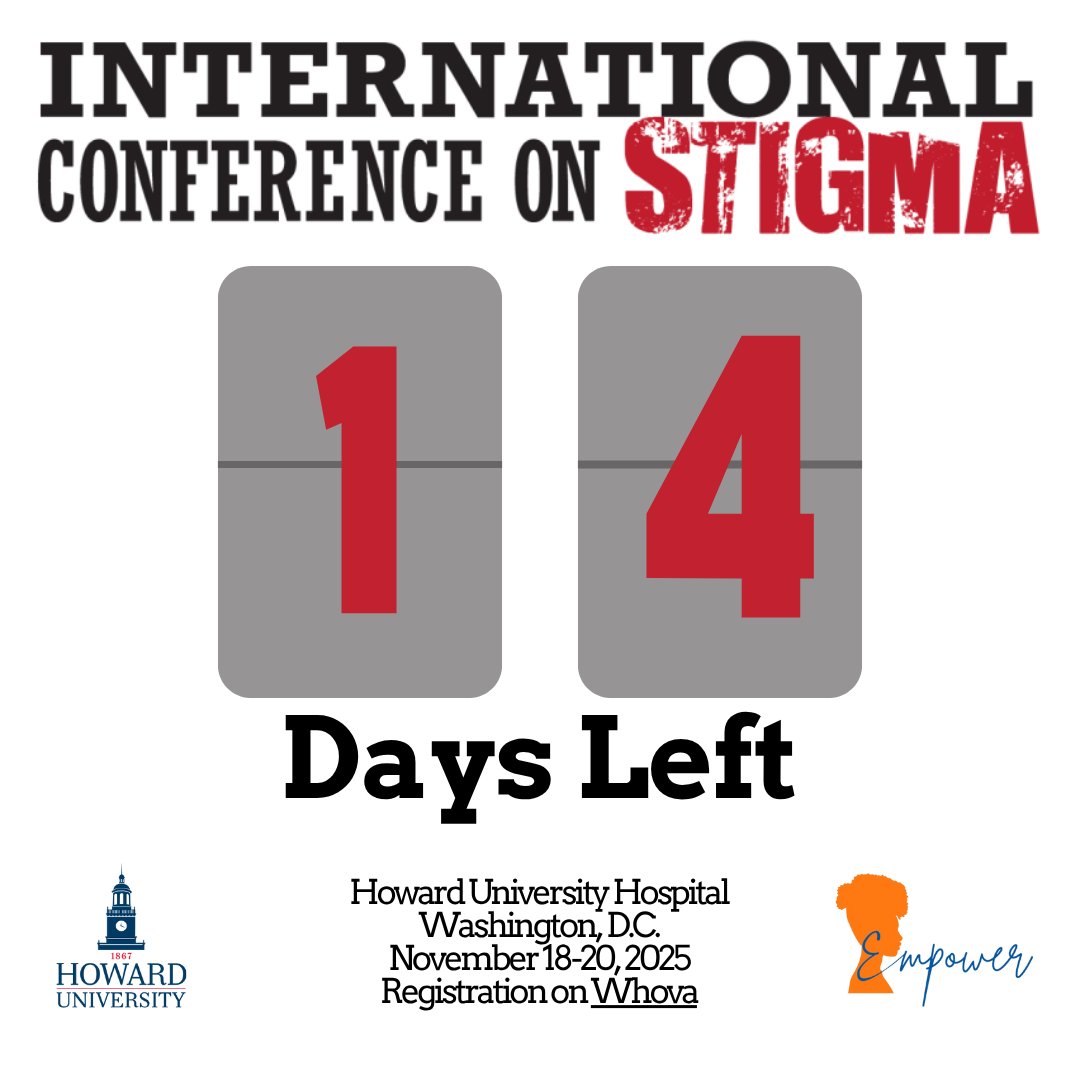 WhoCanYouTell's tweet image. We are happy to announce that the International Conference on Stigma is officially 14 days
away! Mark your calendar. Remember to register. Get ready. bit.ly/3LJhkcZ 
#ICS2025 #HUStigmaProject #HUEmpowerProject