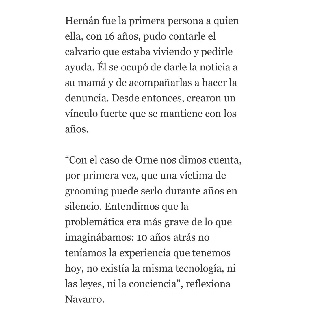 📝 ORNE: DIEZ AÑOS DE SILENCIO, UNA VIDA DE VALENTÍA.

👉🏼 A los 10 años fue engañada por un adulto a través de redes sociales. Durante años vivió en silencio, manipulada, amenazada y vulnerada. Hoy, su historia se conoce en <a href="/lanacionmas/">La Nación Más</a>. Pero nosotros la conocemos hace una